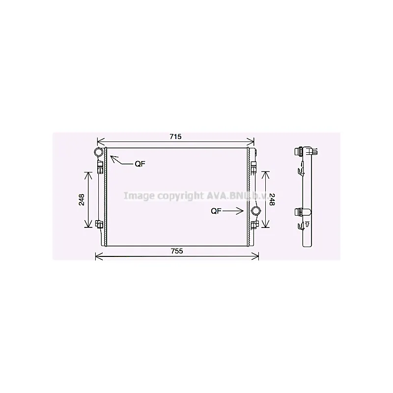 Radiateur, refroidissement du moteur AVA QUALITY COOLING VNA2336