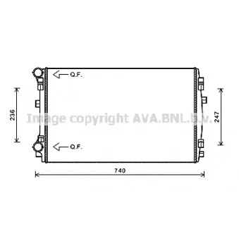 Radiateur, refroidissement du moteur AVA QUALITY COOLING VNA2338
