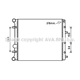 Radiateur, refroidissement du moteur AVA QUALITY COOLING VNA2346