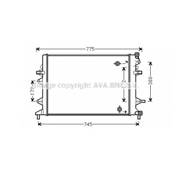 Radiateur, refroidissement du moteur AVA QUALITY COOLING VNA2370