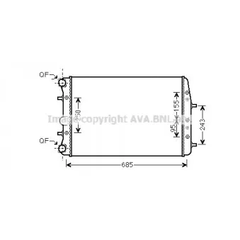 Radiateur, refroidissement du moteur AVA QUALITY COOLING VNA2374