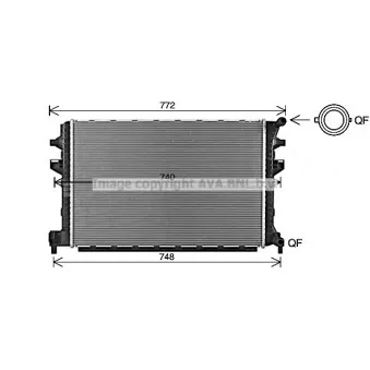 Radiateur, refroidissement du moteur AVA QUALITY COOLING VNA2383