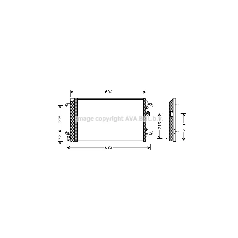 Condenseur, climatisation AVA QUALITY COOLING VNA5183D