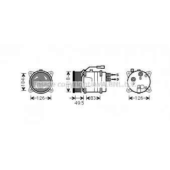 Compresseur, climatisation AVA QUALITY COOLING VNAK303