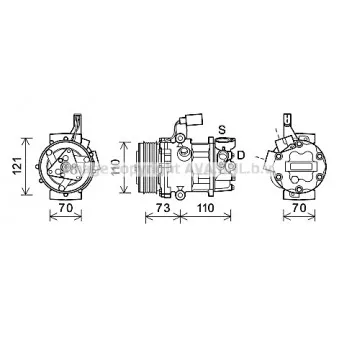 Compresseur, climatisation AVA QUALITY COOLING VNAK375