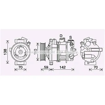 Compresseur, climatisation AVA QUALITY COOLING VNAK401