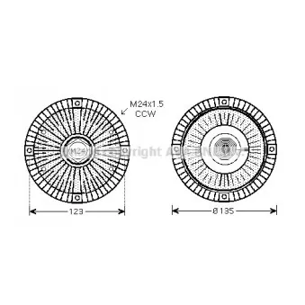 Embrayage, ventilateur de radiateur AVA QUALITY COOLING VNC274