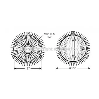 Embrayage, ventilateur de radiateur AVA QUALITY COOLING VNC275