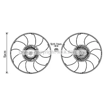 Ventilateur, refroidissement du moteur AVA QUALITY COOLING VNF332