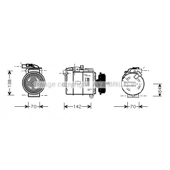Compresseur, climatisation AVA QUALITY COOLING VNK087