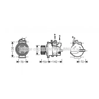 Compresseur, climatisation AVA QUALITY COOLING VNK380