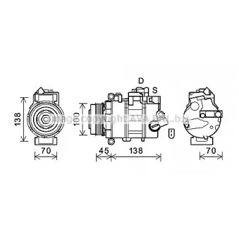 Compresseur, climatisation AVA QUALITY COOLING VNK384