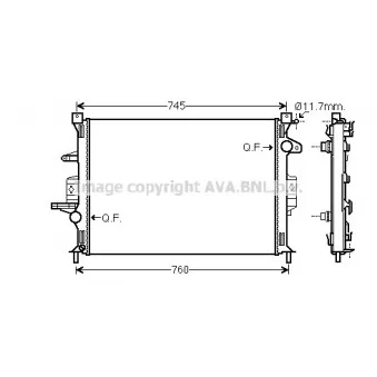 Radiateur, refroidissement du moteur AVA QUALITY COOLING