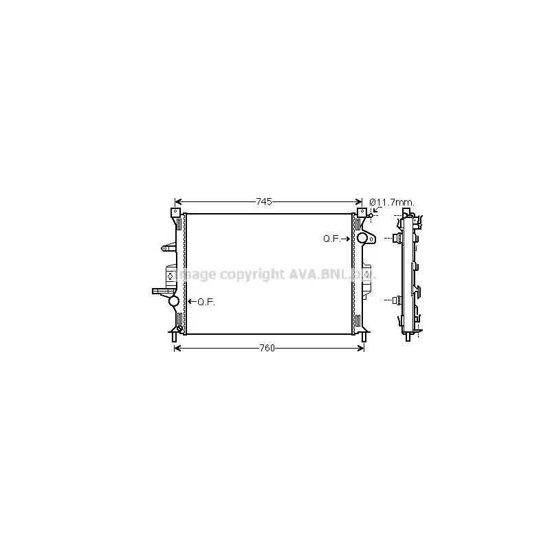 Radiateur, refroidissement du moteur AVA QUALITY COOLING VO2193