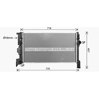 Radiateur, refroidissement du moteur AVA QUALITY COOLING VO2304