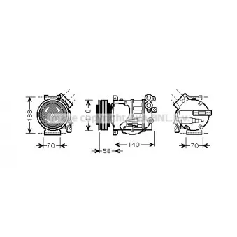 Compresseur, climatisation AVA QUALITY COOLING VOAK144