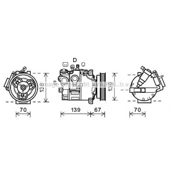 Compresseur, climatisation AVA QUALITY COOLING VOAK167