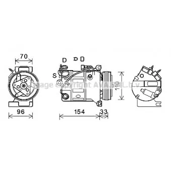 Compresseur, climatisation AVA QUALITY COOLING VOAK183