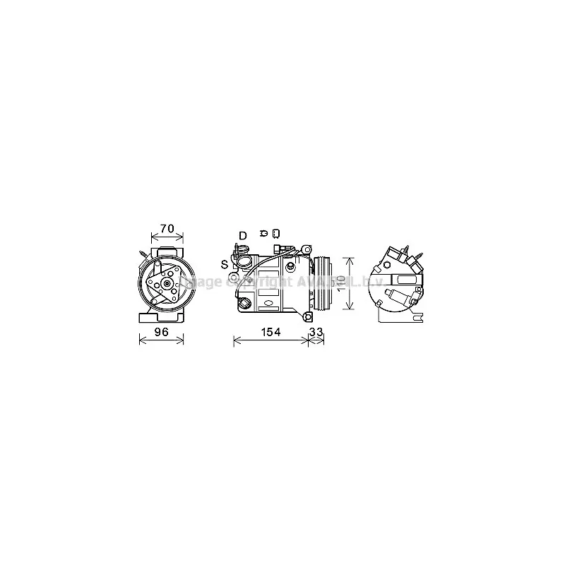 Compresseur, climatisation AVA QUALITY COOLING VOAK183