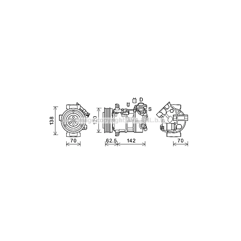 Compresseur, climatisation AVA QUALITY COOLING VOK191