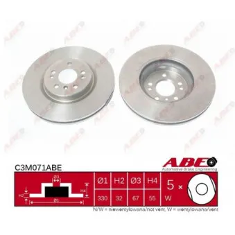 Jeu de 2 disques de frein avant ABE