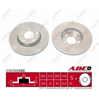 Jeu de 2 disques de frein avant ABE C3V019ABE