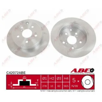 Jeu de 2 disques de frein arrière ABE