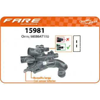 Thermostat, liquide de refroidissement FARE SA 15981