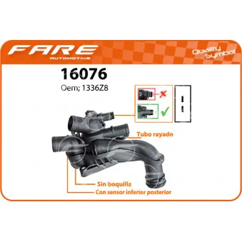 Thermostat, liquide de refroidissement FARE SA 16076
