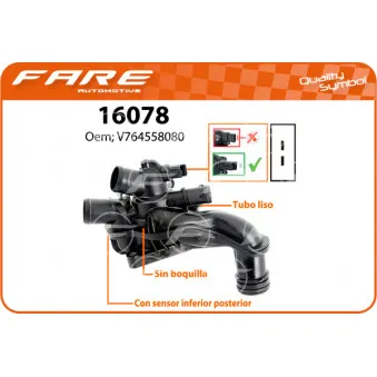 Thermostat, liquide de refroidissement FARE SA 16078