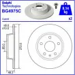 Jeu de 2 disques de frein arrière DELPHI BG4975C - Visuel 2