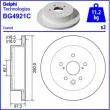 Jeu de 2 disques de frein arrière DELPHI BG4921C - Visuel 2