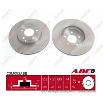 Jeu de 2 disques de frein avant ABE C3M052ABE-P