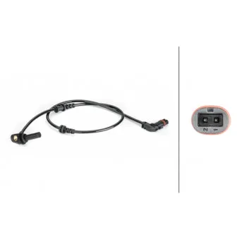 Capteur, vitesse de roue avant droit HELLA 6PU 012 806-571