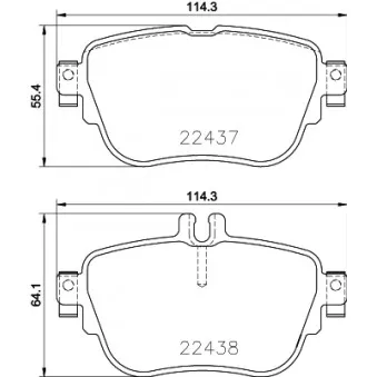 Jeu de 4 plaquettes de frein arrière HELLA 8DB 355 025-781