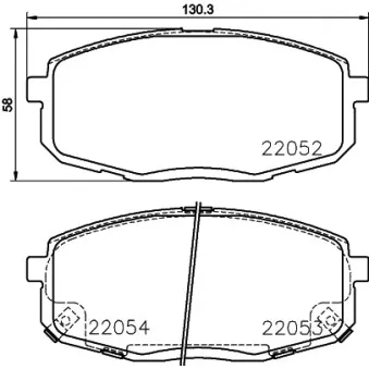 Jeu de 4 plaquettes de frein avant HELLA 8DB 355 025-791