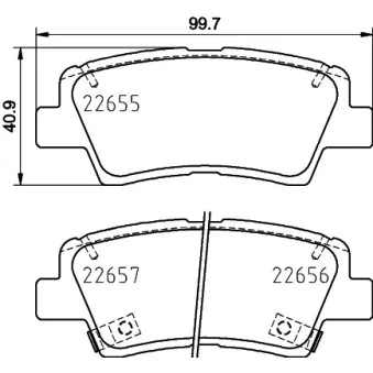 Jeu de 4 plaquettes de frein arrière HELLA 8DB 355 031-681