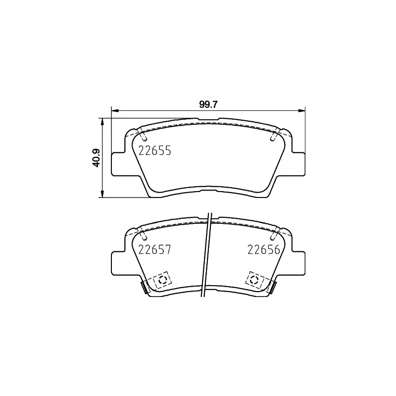 Jeu de 4 plaquettes de frein arrière HELLA 8DB 355 031-681