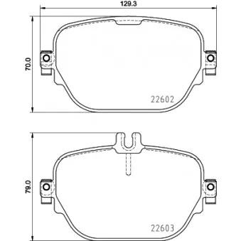 Jeu de 4 plaquettes de frein arrière HELLA 8DB 355 031-711