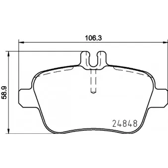 Jeu de 4 plaquettes de frein arrière HELLA 8DB 355 032-061