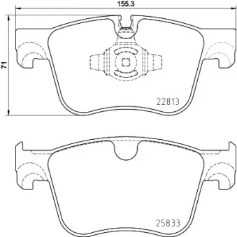 Jeu de 4 plaquettes de frein avant HELLA 8DB 355 036-491