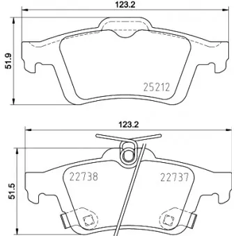 Jeu de 4 plaquettes de frein arrière HELLA 8DB 355 037-661