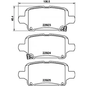 Jeu de 4 plaquettes de frein arrière HELLA 8DB 355 037-721