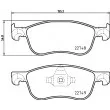 Jeu de 4 plaquettes de frein avant HELLA 8DB 355 037-741 - Visuel 1