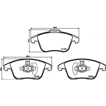 Jeu de 4 plaquettes de frein avant HELLA 8DB 355 037-781