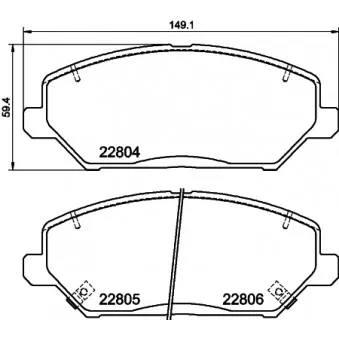 Jeu de 4 plaquettes de frein avant HELLA 8DB 355 037-881