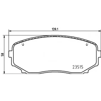 Jeu de 4 plaquettes de frein avant HELLA 8DB 355 037-911