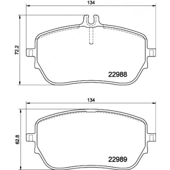 Jeu de 4 plaquettes de frein avant HELLA 8DB 355 037-961