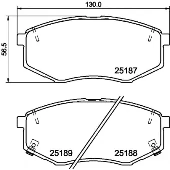 Jeu de 4 plaquettes de frein avant HELLA