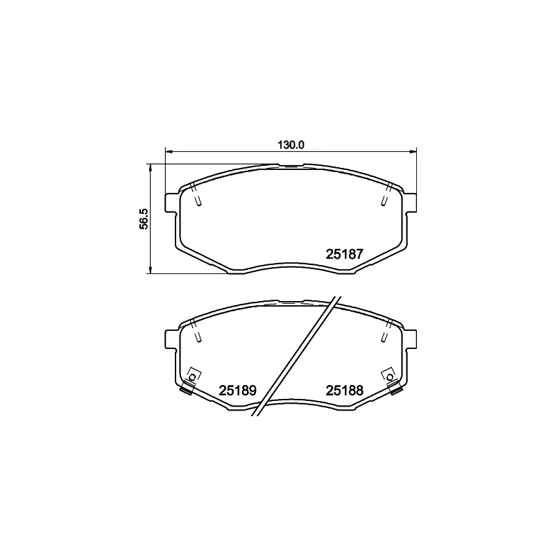 Jeu de 4 plaquettes de frein avant HELLA 8DB 355 037-981